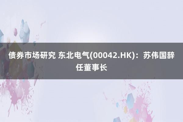 债券市场研究 东北电气(00042.HK)：苏伟国辞任董事长