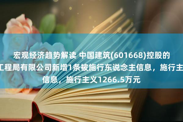 宏观经济趋势解读 中国建筑(601668)控股的中国建筑第八工程局有限公司新增1条被施行东说念主信息，施行主义1266.5万元