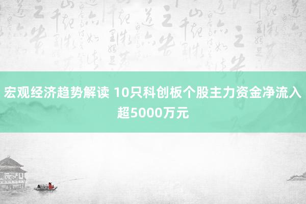 宏观经济趋势解读 10只科创板个股主力资金净流入超5000万元