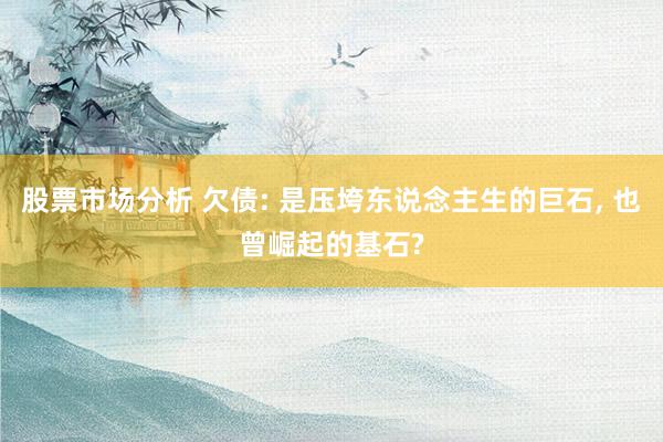 股票市场分析 欠债: 是压垮东说念主生的巨石, 也曾崛起的基石?