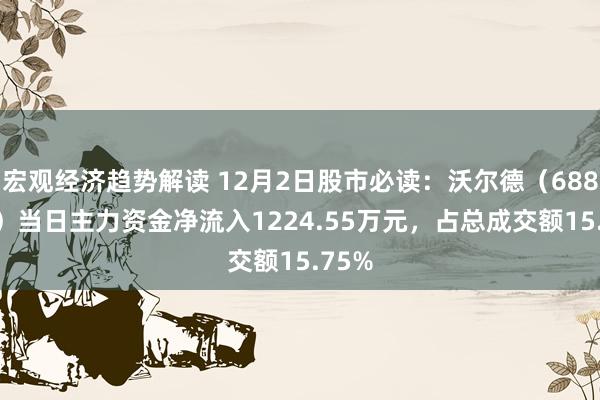 宏观经济趋势解读 12月2日股市必读：沃尔德（688028）当日主力资金净流入1224.55万元，占总成交额15.75%