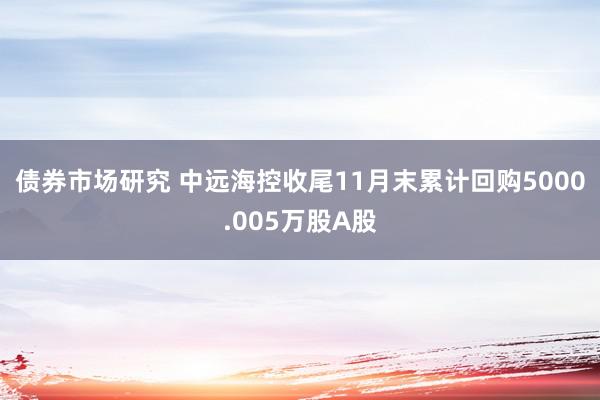 债券市场研究 中远海控收尾11月末累计回购5000.005万股A股