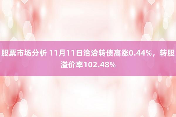 股票市场分析 11月11日洽洽转债高涨0.44%，转股溢价率102.48%