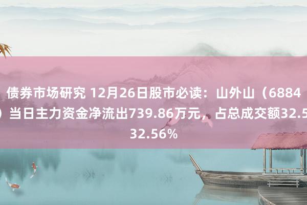 债券市场研究 12月26日股市必读：山外山（688410）当日主力资金净流出739.86万元，占总成交额32.56%