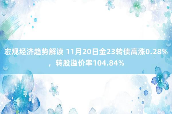 宏观经济趋势解读 11月20日金23转债高涨0.28%，转股溢价率104.84%