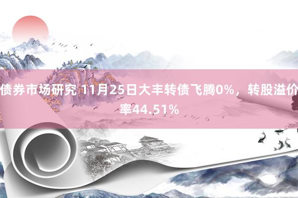 债券市场研究 11月25日大丰转债飞腾0%，转股溢价率44.51%