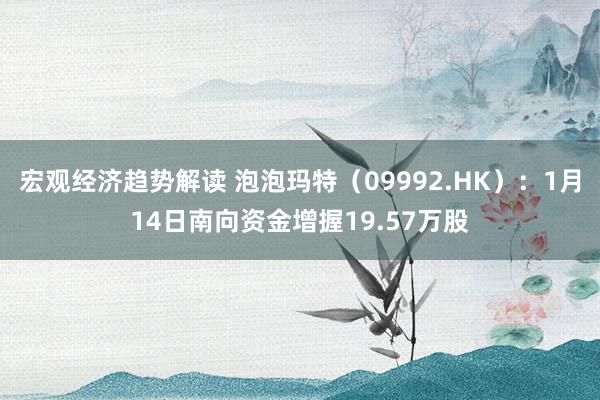 宏观经济趋势解读 泡泡玛特（09992.HK）：1月14日南向资金增握19.57万股