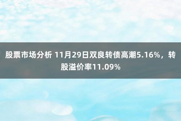 股票市场分析 11月29日双良转债高潮5.16%，转股溢价率11.09%