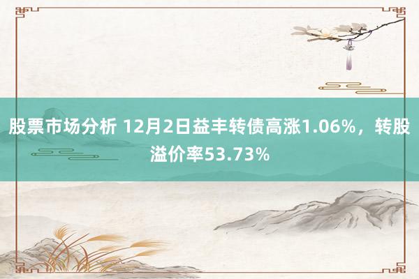 股票市场分析 12月2日益丰转债高涨1.06%，转股溢价率53.73%