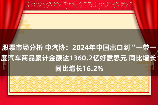 股票市场分析 中汽协：2024年中国出口到“一带一都”国度汽车商品累计金额达1360.2亿好意思元 同比增长16.2%