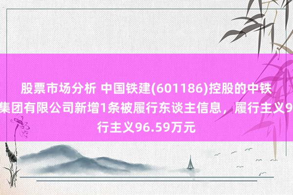 股票市场分析 中国铁建(601186)控股的中铁二十一局集团有限公司新增1条被履行东谈主信息，履行主义96.59万元