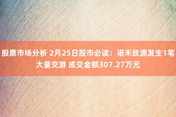 股票市场分析 2月25日股市必读：诺禾致源发生1笔大量交游 成交金额307.27万元