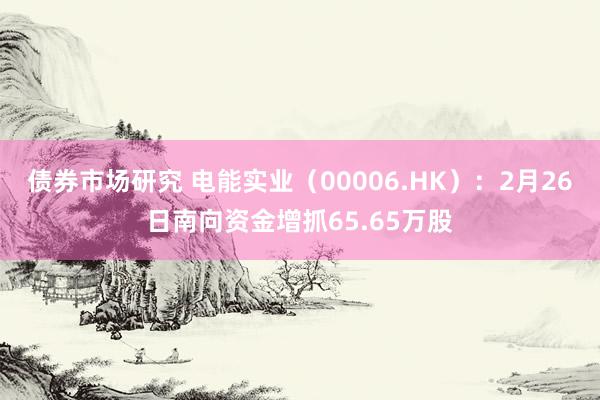 债券市场研究 电能实业（00006.HK）：2月26日南向资金增抓65.65万股