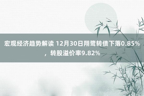 宏观经济趋势解读 12月30日翔鹭转债下落0.85%，转股溢价率9.82%