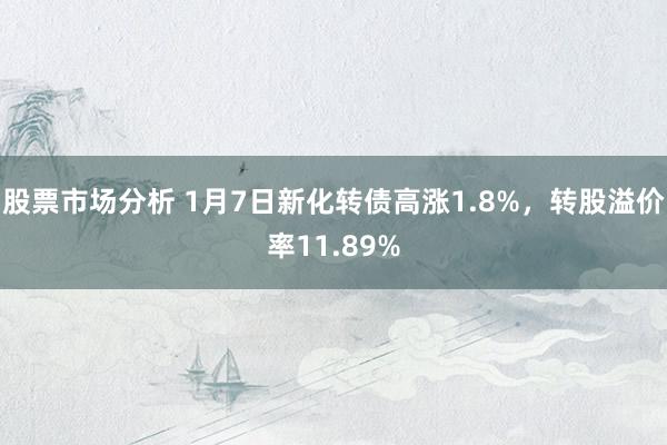 股票市场分析 1月7日新化转债高涨1.8%，转股溢价率11.89%