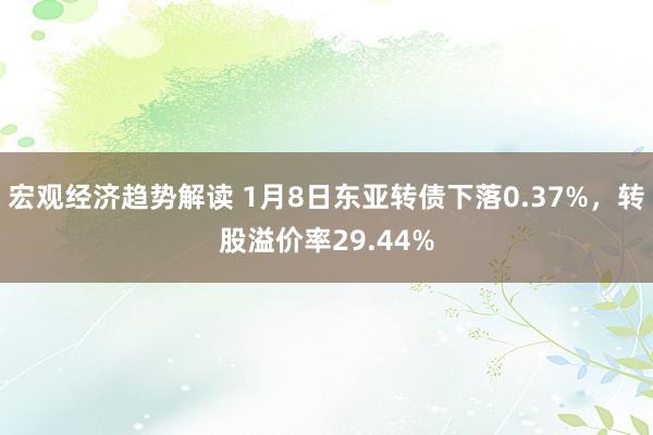 宏观经济趋势解读 1月8日东亚转债下落0.37%，转股溢价率29.44%