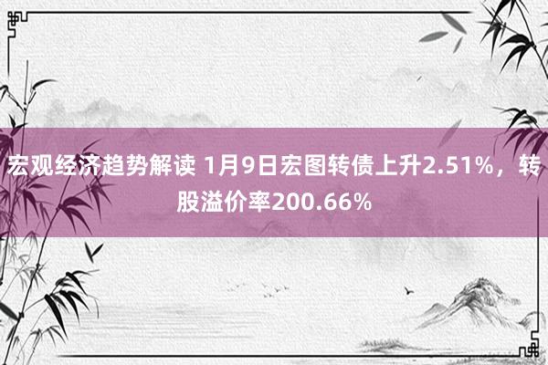 宏观经济趋势解读 1月9日宏图转债上升2.51%，转股溢价率200.66%