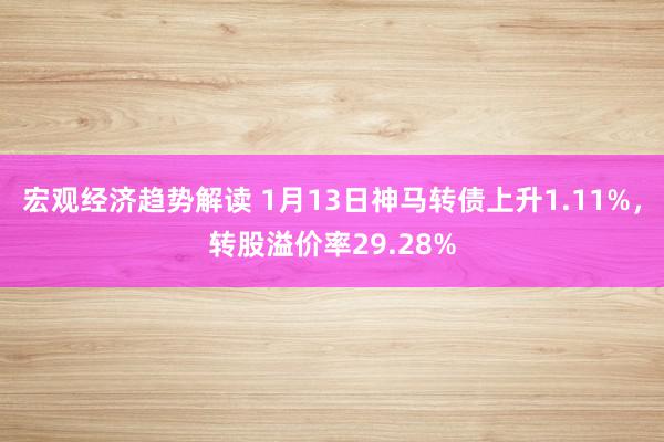 宏观经济趋势解读 1月13日神马转债上升1.11%，转股溢价率29.28%